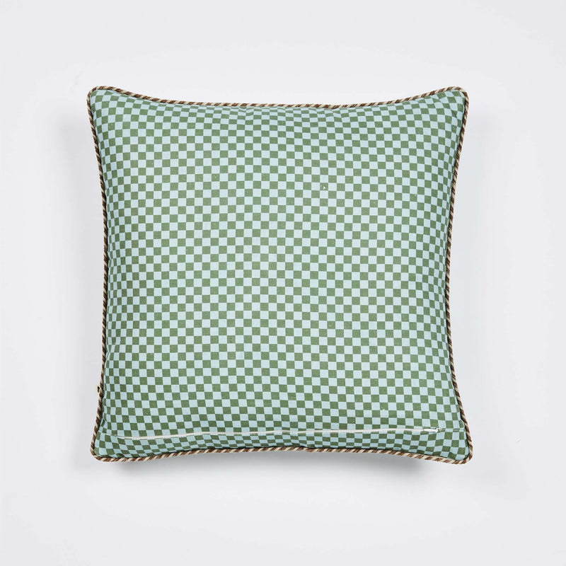 Tiny Checkers Blue Green 50cm Cushion