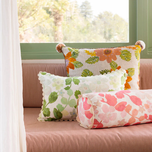 Mini Pastel Floral Green 60x40cm Cushion