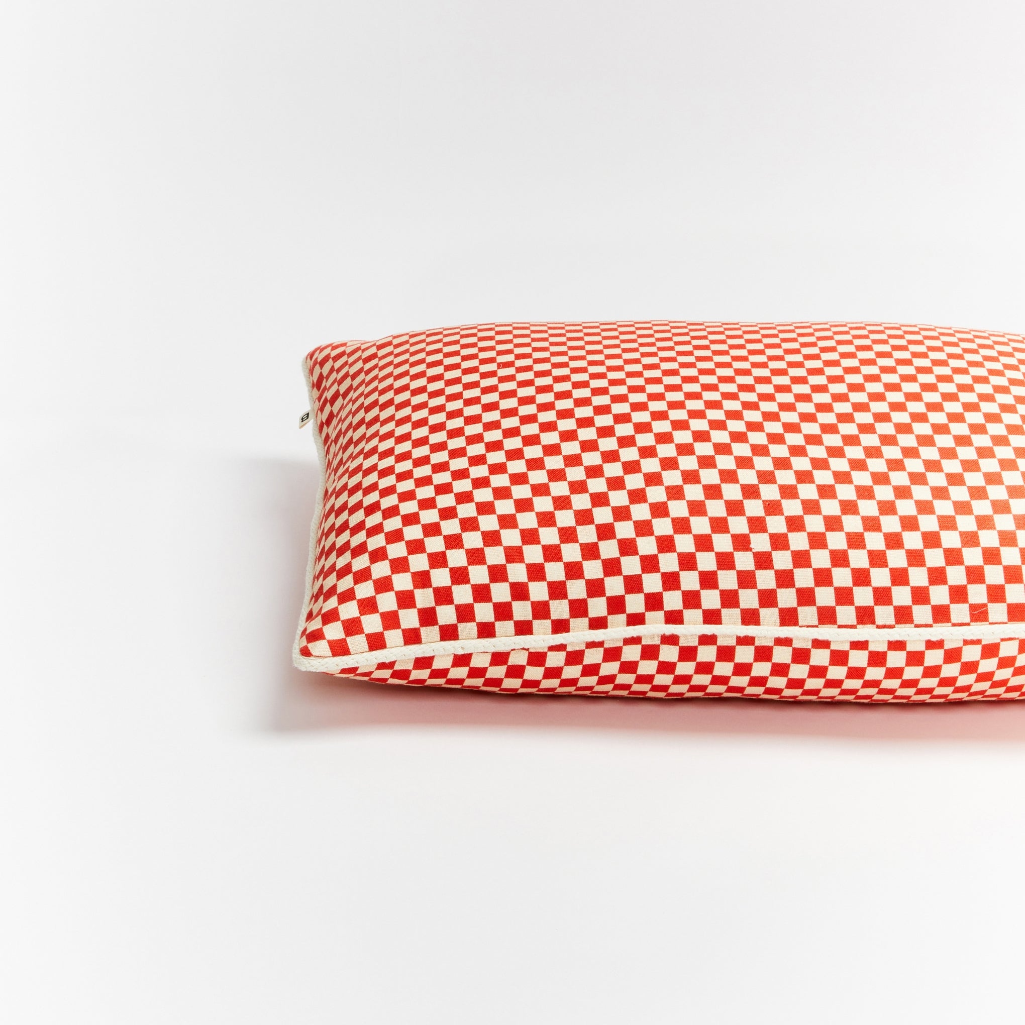 Tiny Checkers Red Peach 60x40cm Cushion