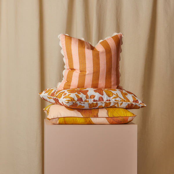 Bold Stripe Tan Peach 50cm Cushion
