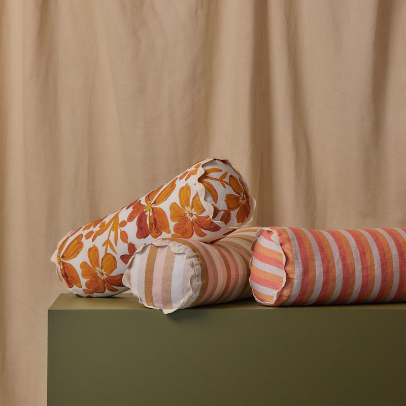Florence Stripe Red 60x20cm Bolster