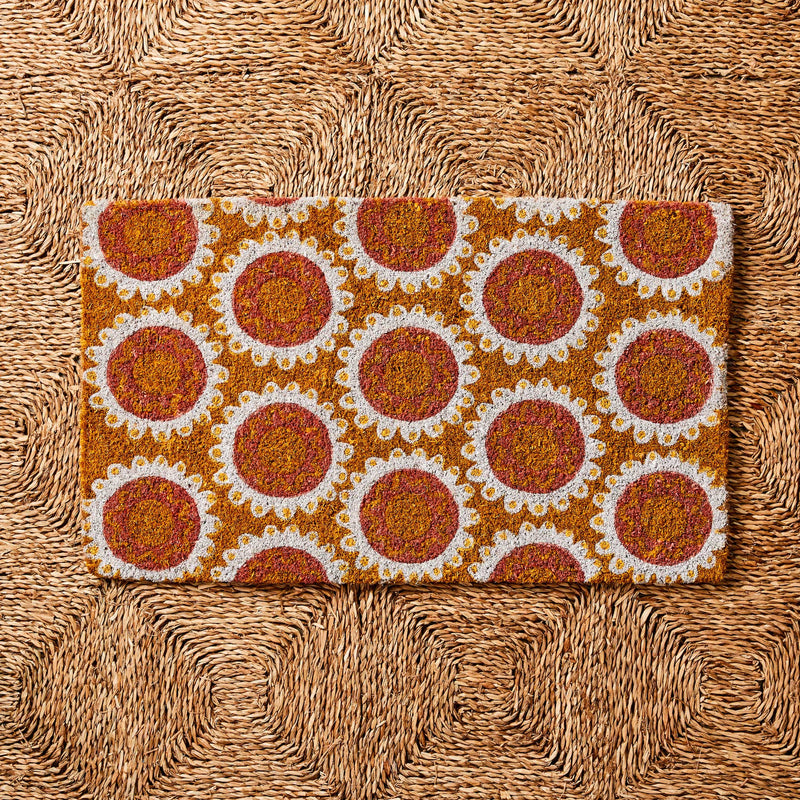 Cosmos Yellow Pink Door Mat