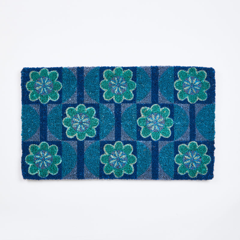 Bloom Blue Door Mat