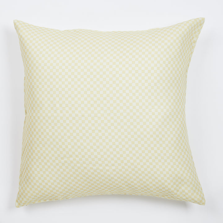 Tiny Checkers Vanilla Euro Pillowcases (set of 2)