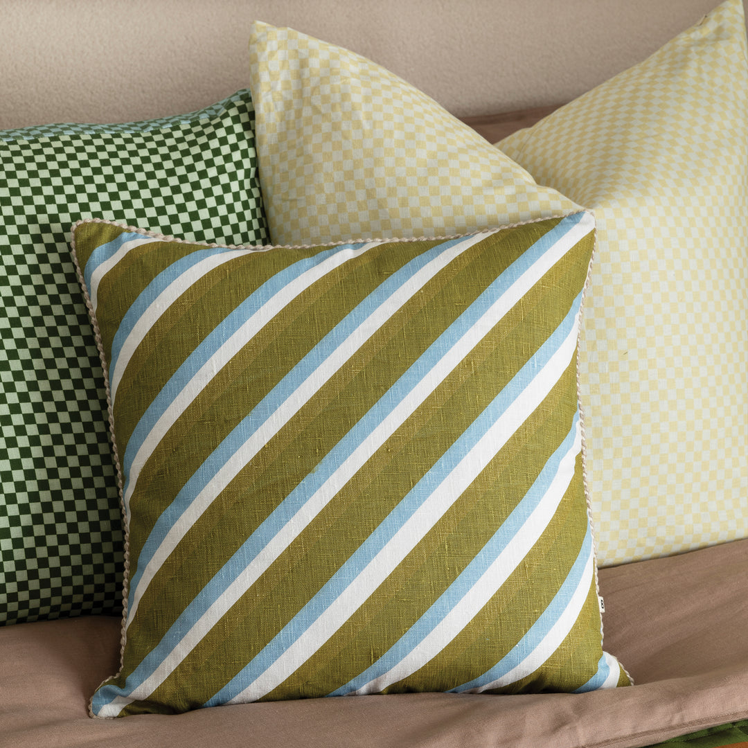 Tiny Checkers Vanilla Euro Pillowcases (set of 2)