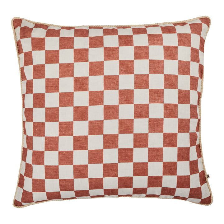 Small Checkers Terracotta 60cm Cushion