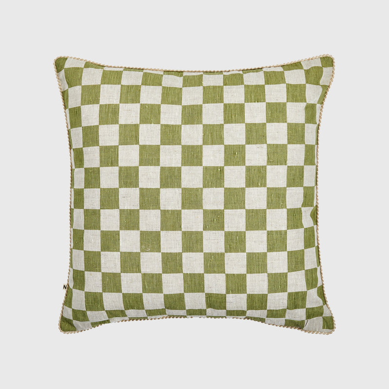 Small Checkers Thyme 60cm Cushion