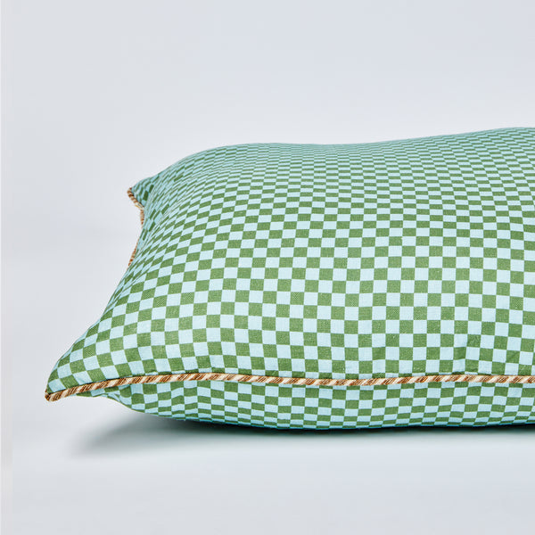 Tiny Checkers Blue Green 60cm Cushion