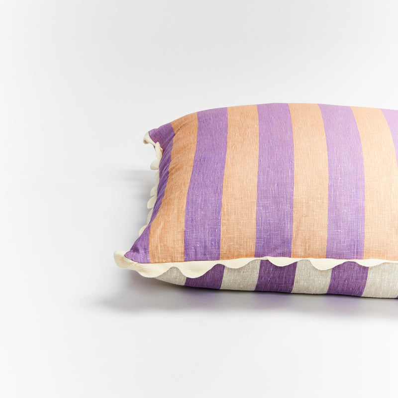 Bold Stripe Lilac Peach 60cm Cushion
