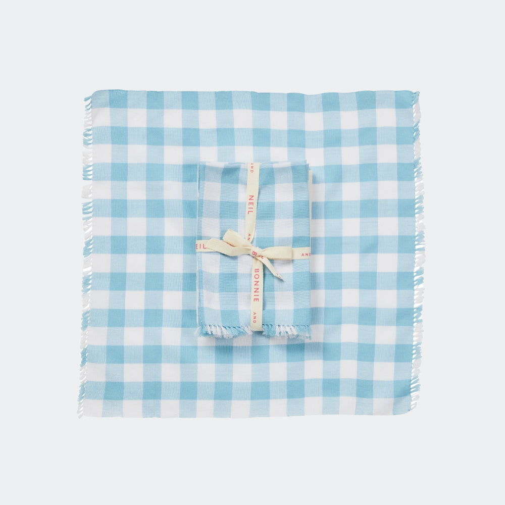 Gingham Blue Napkins (set of 4)