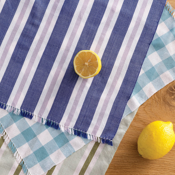 Woven Stripe Blue Napkins (set of 6)