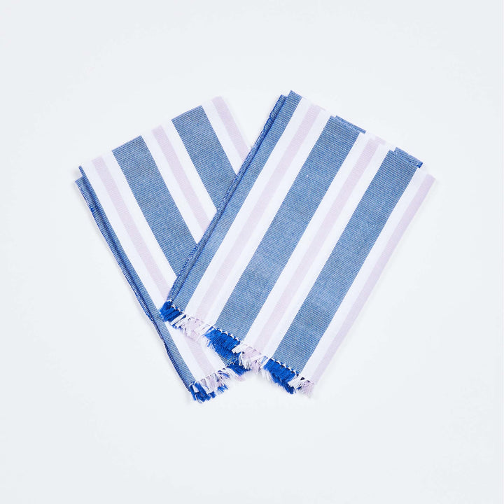 Woven Stripe Blue Napkins (set of 4)