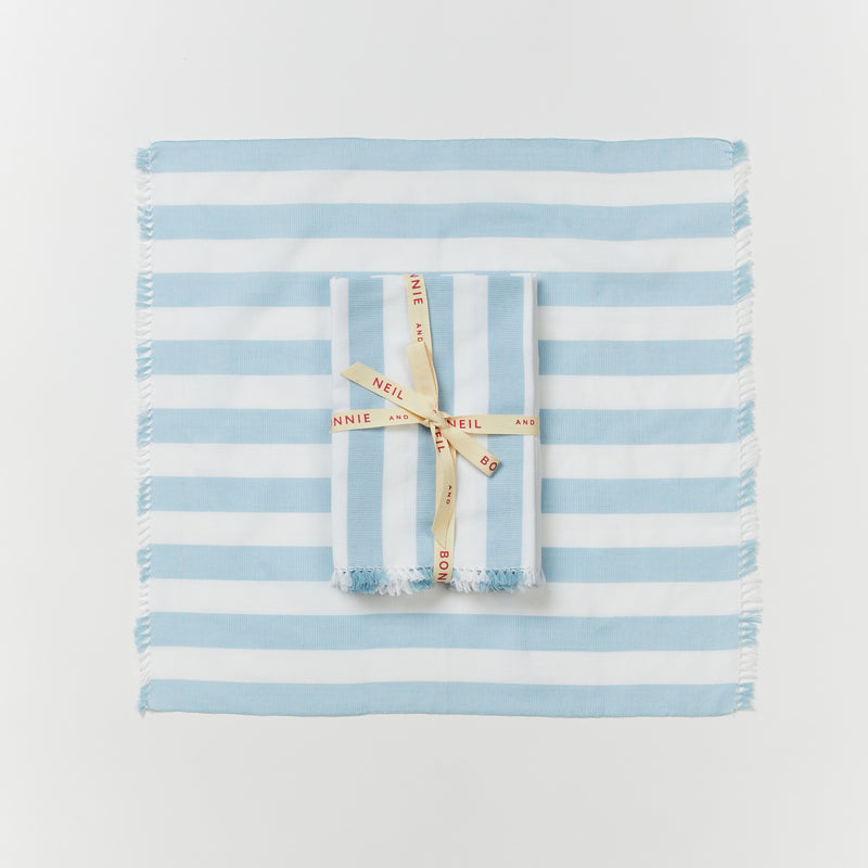 Woven Stripe Powder Blue Napkins (set of 6)