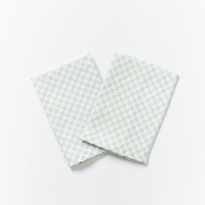Tiny Checkers Powder Blue Napkins (set of 4)