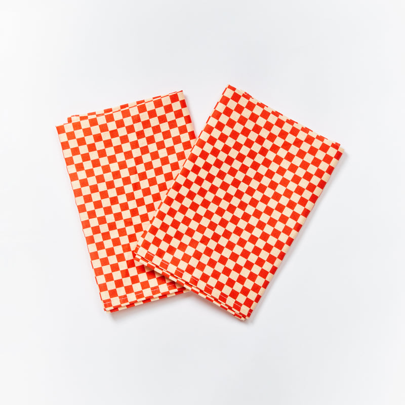 Tiny Checkers Red Napkins (set of 6)
