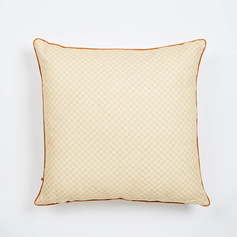 Tiny Checkers Vanilla 60cm Outdoor Cushion
