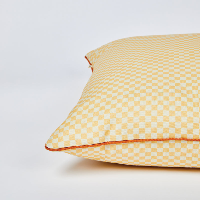 Tiny Checkers Vanilla 60cm Outdoor Cushion