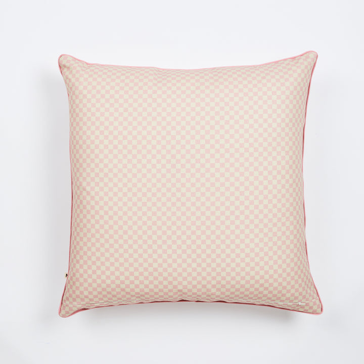 Tiny Checkers Pink Outdoor Cushion