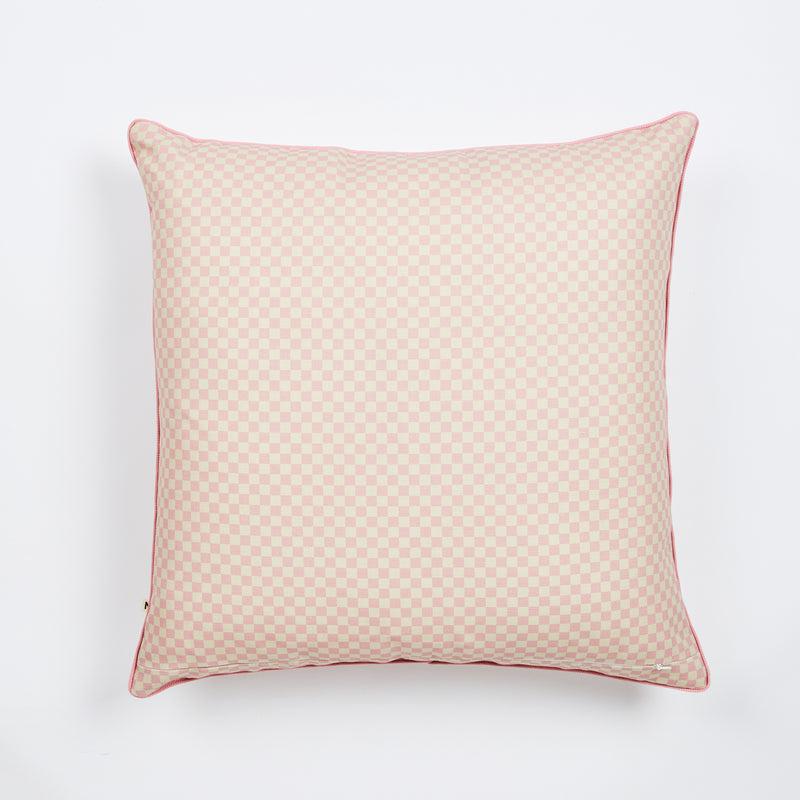 Tiny Checkers Pink 60cm Outdoor Cushion