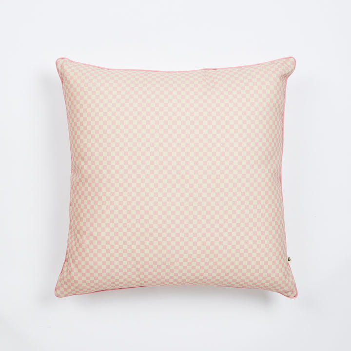 Tiny Checkers Pink Outdoor Cushion