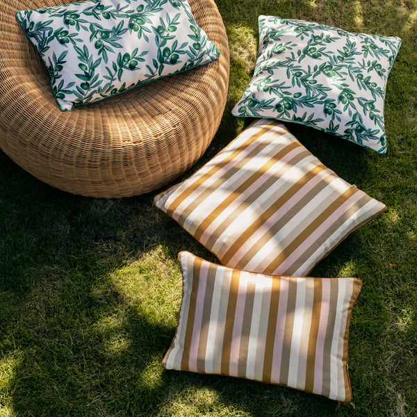 Florence Stripe Wheat 60x40cm Outdoor Cushion