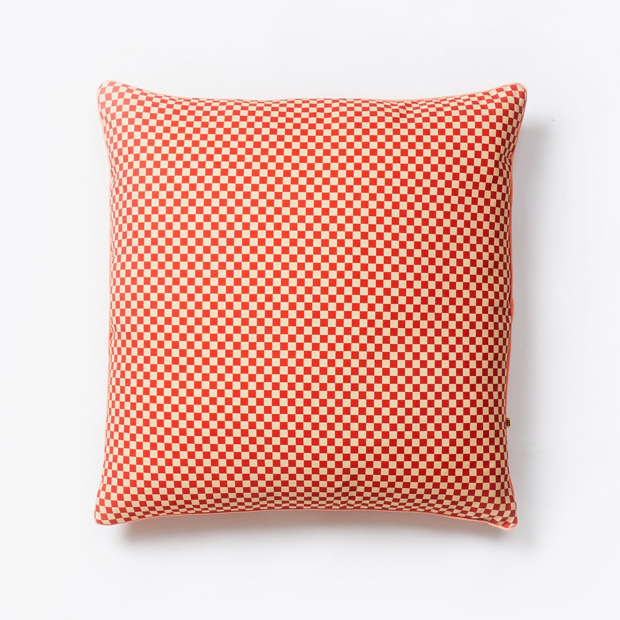 Tiny Checkers Red Peach 60cm Outdoor Cushion