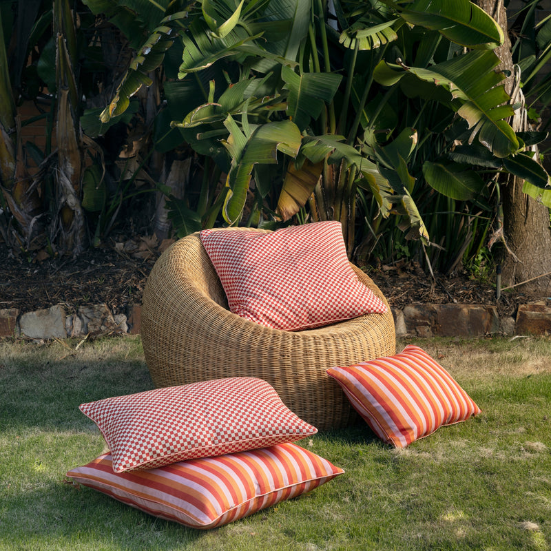 Florence Stripe Red 60cm Outdoor Cushion