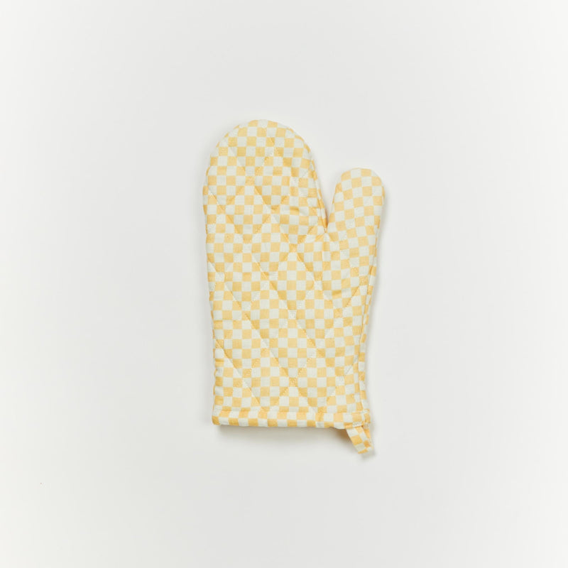 Tiny Checkers Peach Oven Mitts (set of 2)