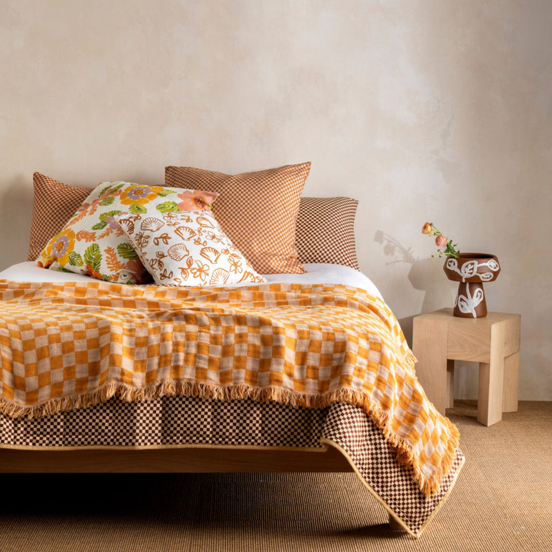 Tiny Checkers Cocoa Pillowcases (set of 2)