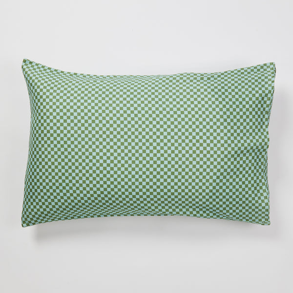 Tiny Checkers Blue Green Pillowcases (set of 2)