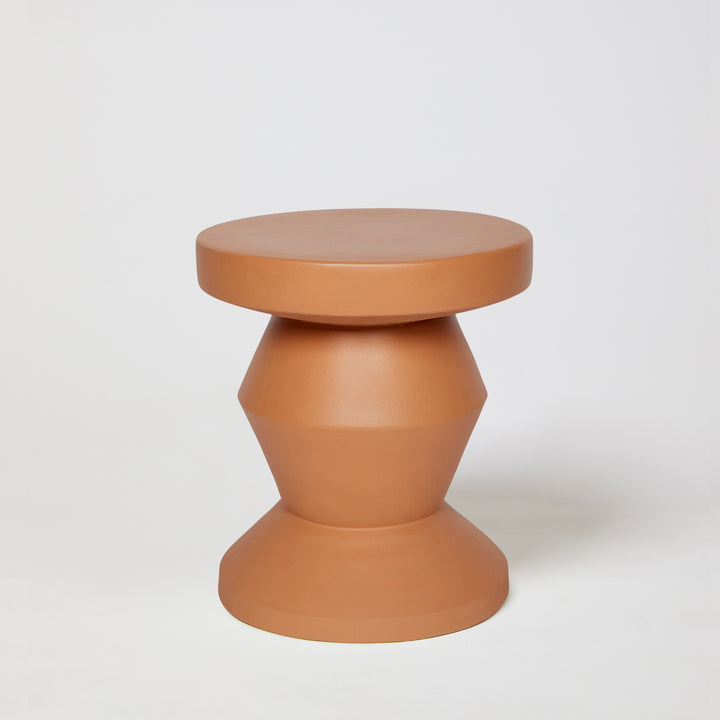 Pedestal Side Table Terracotta