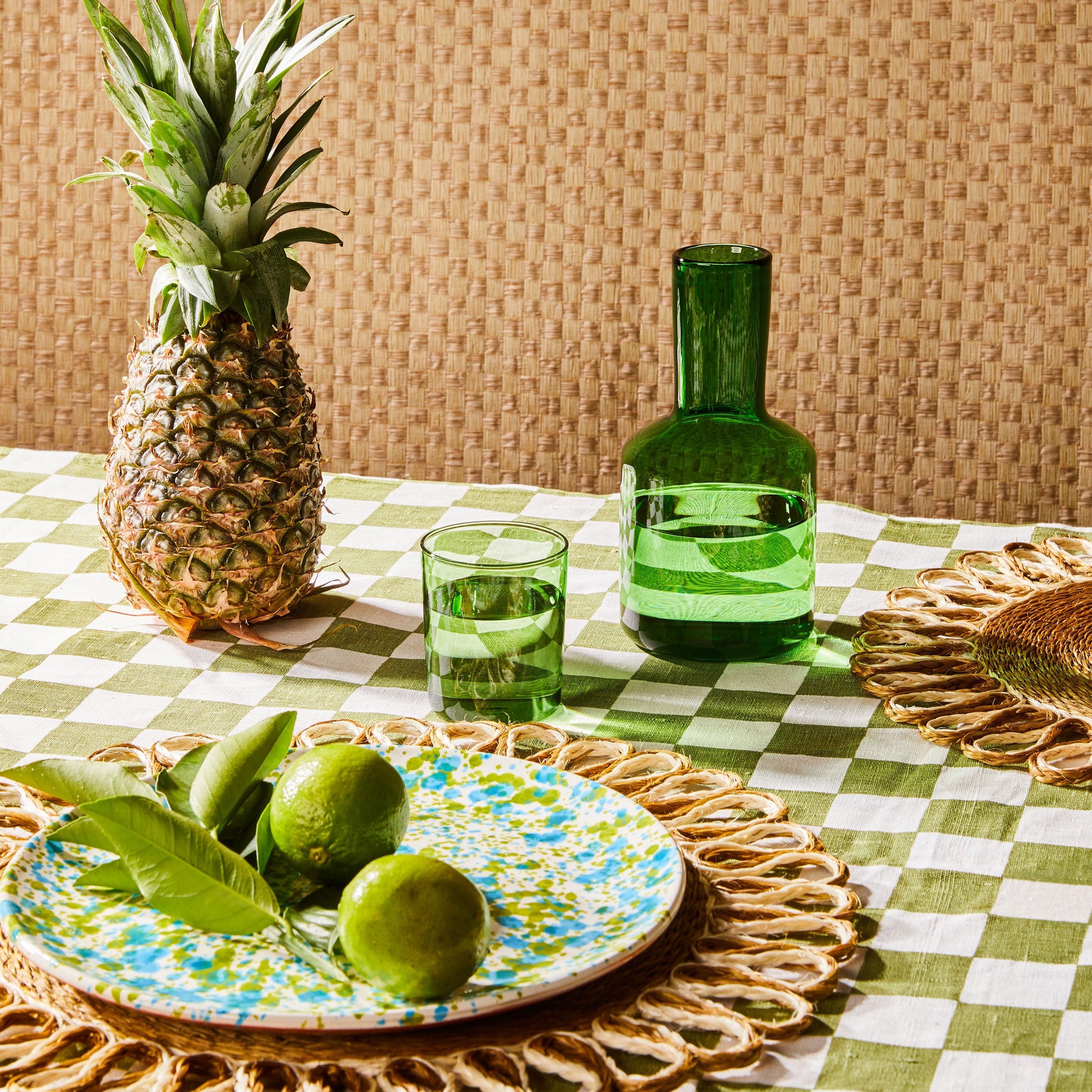 Small Checkers Thyme Tablecloth