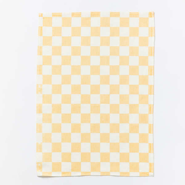 Small Checkers Peach Tea Towel